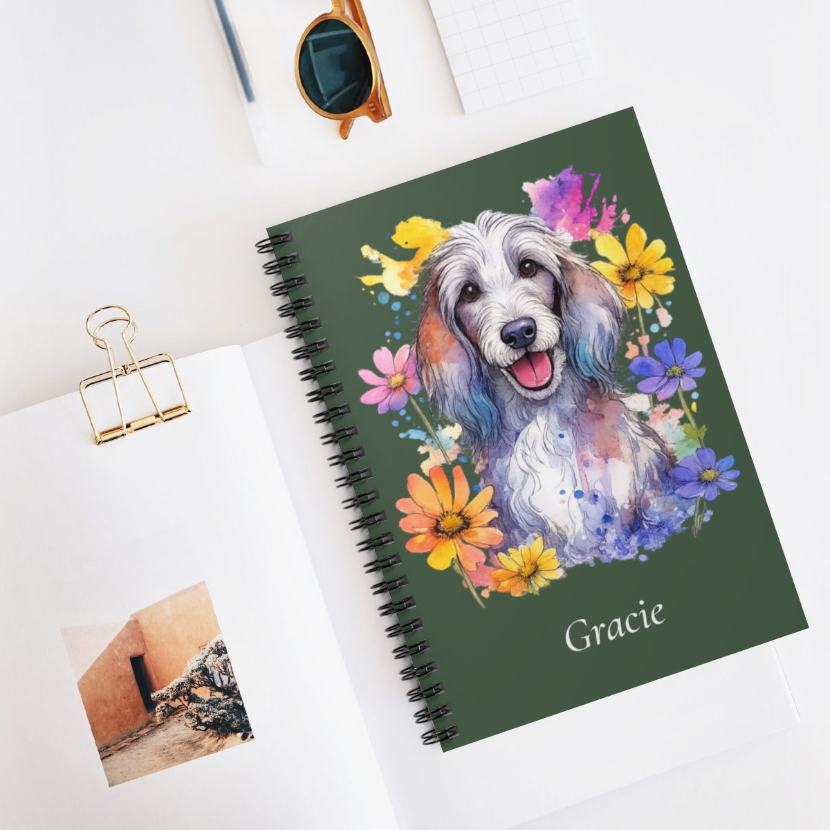 Personalized Watercolor Spiral Notebook