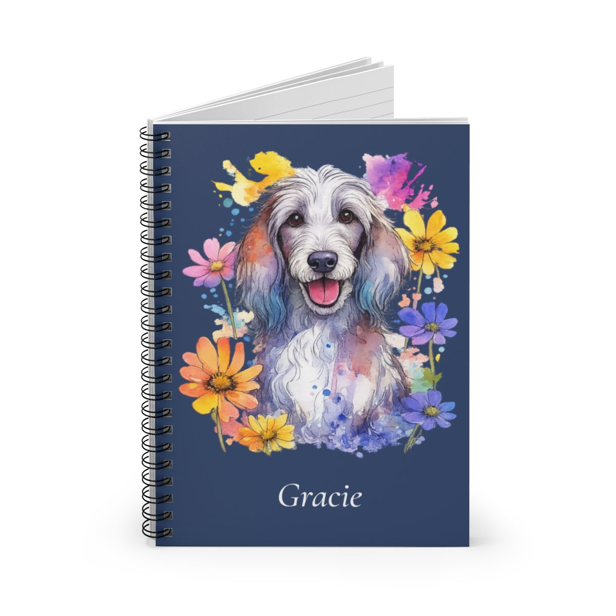 Personalized Watercolor Spiral Notebook